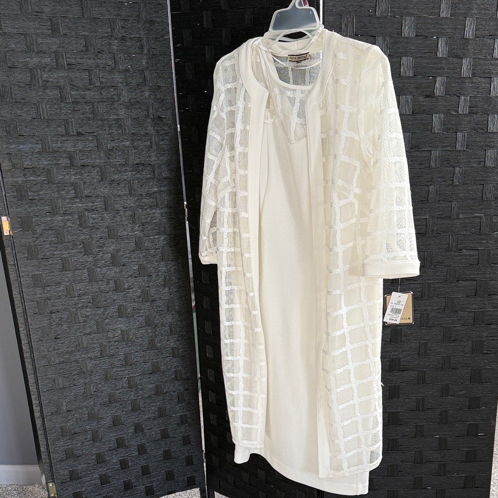 Elegant White Dress with Sheer Overlay